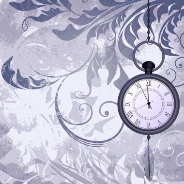 Vintage eski arka plan ile cep saatleri zinciri üzerinde