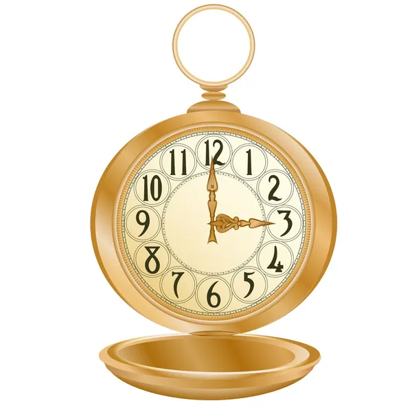 Gouden zakhorloge — Stockvector