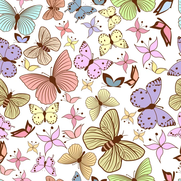 Seamless pattern with stylized butterflies — Stock Vector