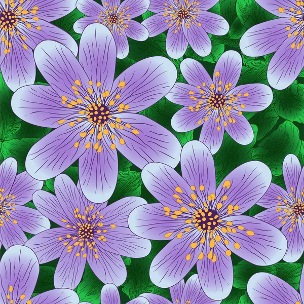 Floral seamless pattern with hand-written violets — Stock Vector