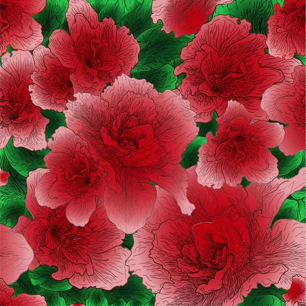 Kırmızı çiçekli sorunsuz süsleme — Stok Vektör