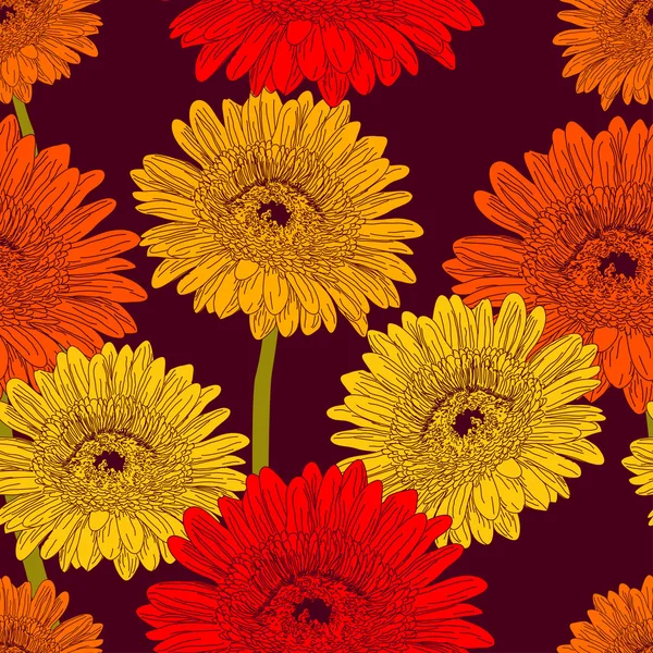 Πολύχρωμο μοτίβο χωρίς ραφές λουλουδιών — Διανυσματικό Αρχείο
