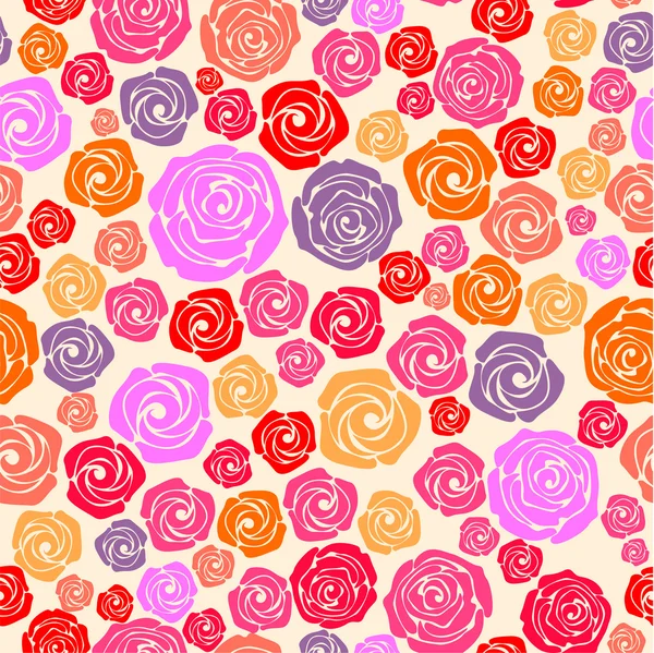 Colorful rose seamless pattern — Stock Vector