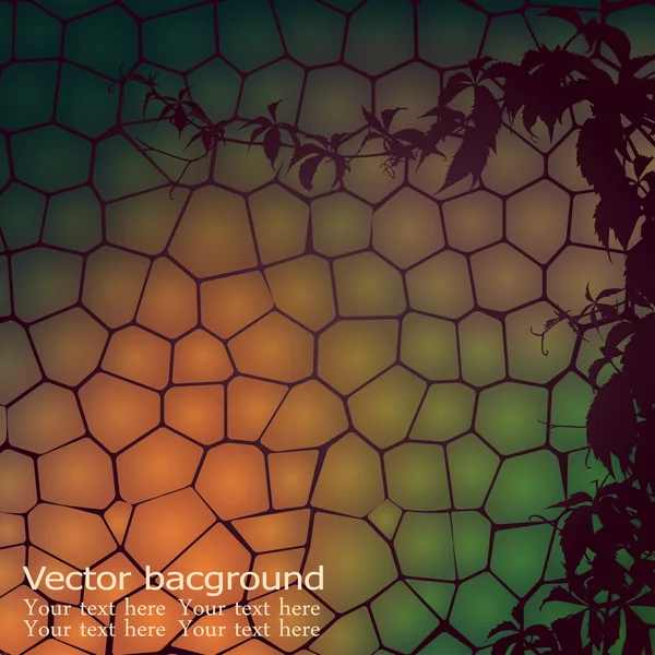 Vector mosaico fundo com hera na parede — Vetor de Stock