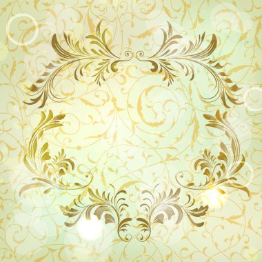 vektör arka plan ile kaligrafi çerçeve çiçek