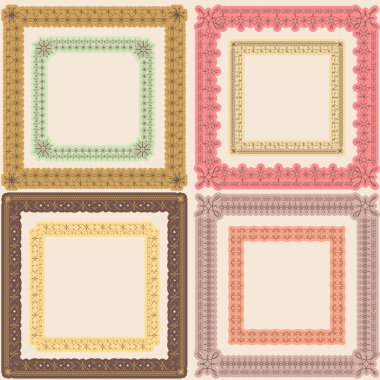 vintage kaligrafi çerçeve kümesi