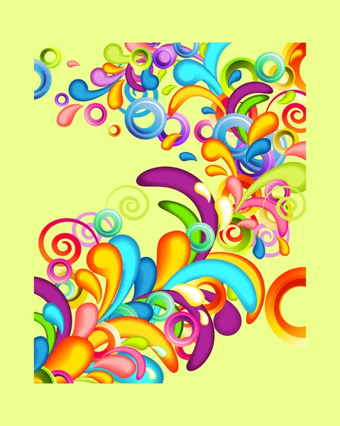 Fondo funky con salpicaduras de arco iris — Vector de stock