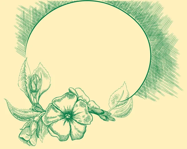 花レトロなフレーム — ストックベクタ