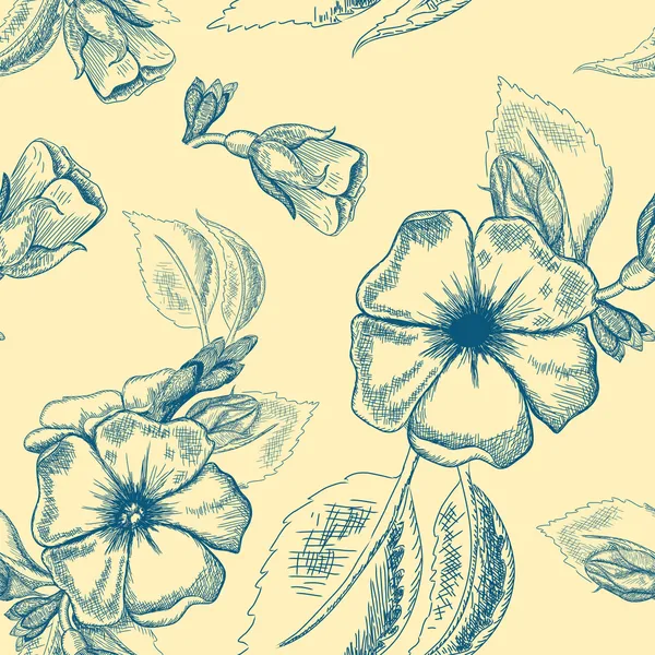 Modèle sans couture fleur — Image vectorielle