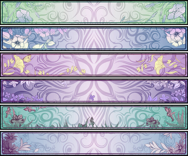 Коллекция векторных цветочных баннеров
