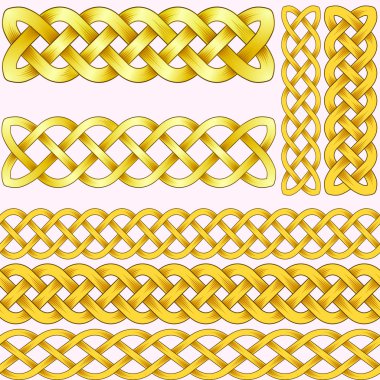 celtic örgüler ile Dikişsiz desen fırçaları için ayarla.