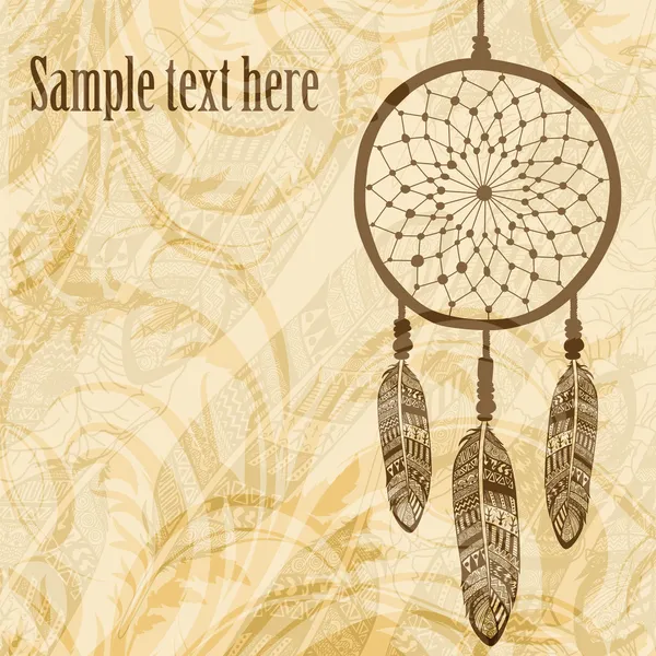 Vintage background with dream catcher — Stock Vector