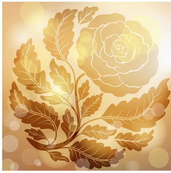 Rose dorée rétro — Image vectorielle