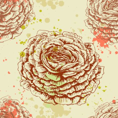 Dikişsiz retro arka plan gül