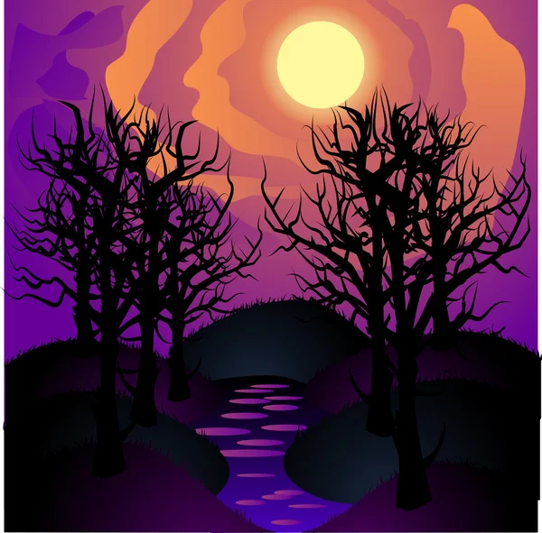 Paysage Halloween — Image vectorielle