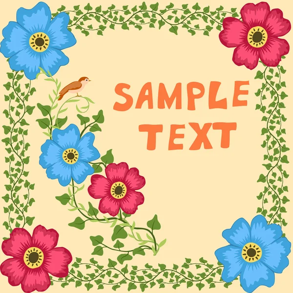 Retro doodle floral bakgrund — Stock vektor