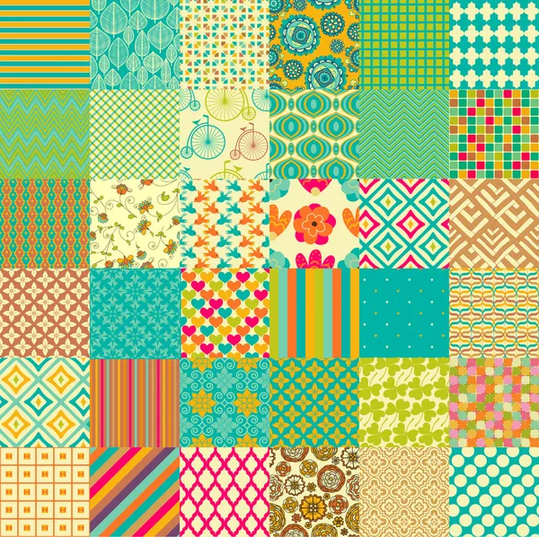 Set of seamless childish patterns — Stock Vector