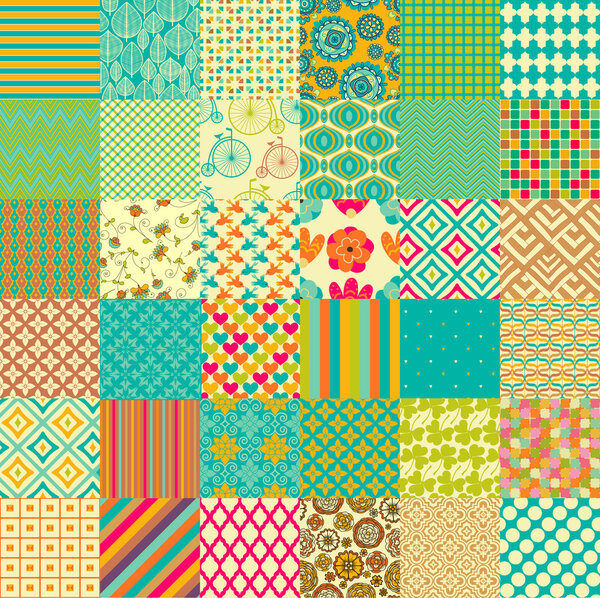 Set of seamless childish patterns