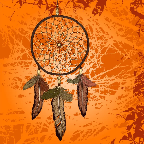 Světlé pozadí vinobraní s dream catcher vektor — Stockový vektor