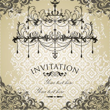 Vintage davetiye tasarımı için eski kağıt üzerinde