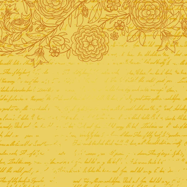 Grungy retro achtergrond met rozen schets — Stockvector