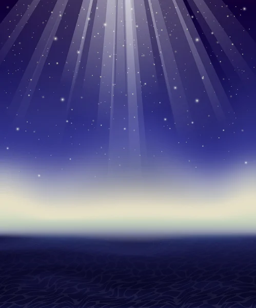Вектор абстрактна зоряна ніч і море — стоковий вектор