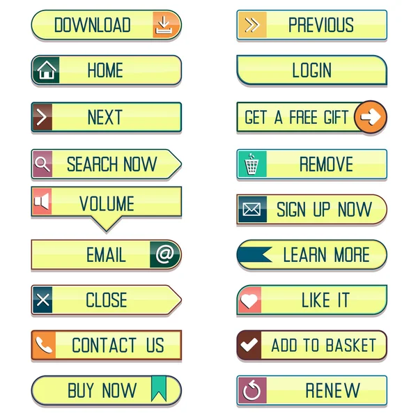 Conjunto de botões web retro para sua loja — Vetor de Stock