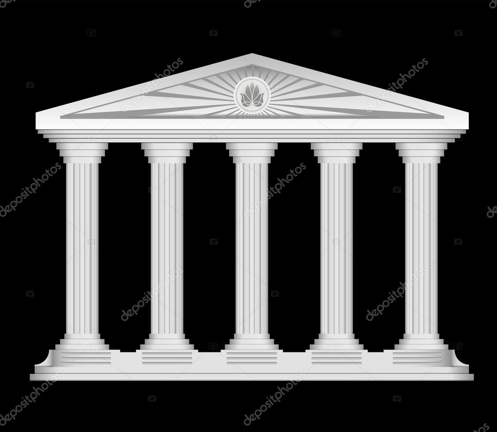 Antico tempio romano stilizzato sfondo vettoriale - Grafica Vettoriale