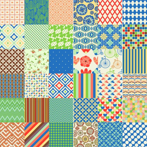 Set of seamless childish patterns — Stock Vector