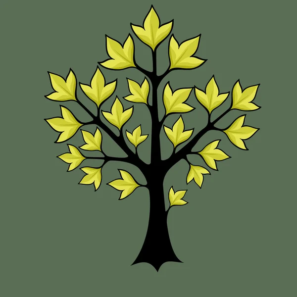 Векторные весенние деревья с зелеными листьями — стоковый вектор