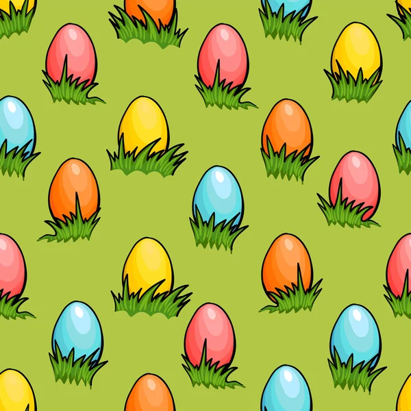 Vector cartoon seamless Easter egg background — Stock Vector