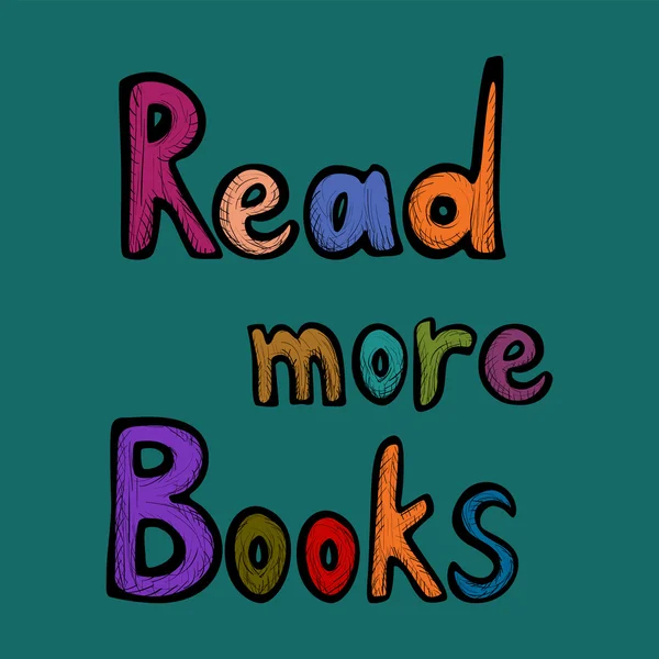 Läsa mer böcker kort — Stock vektor