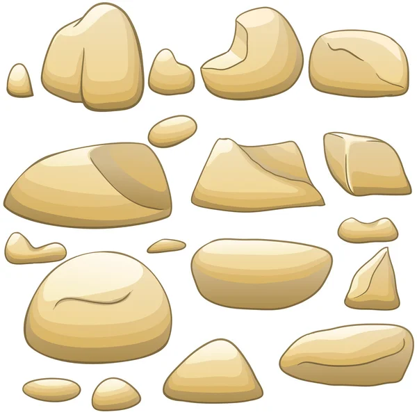 Vector piedras de dibujos animados conjunto — Vector de stock