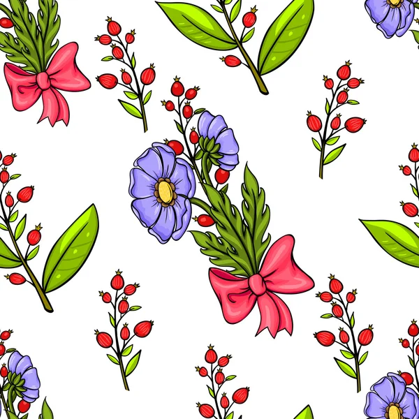 Motif floral vectoriel sans couture — Image vectorielle