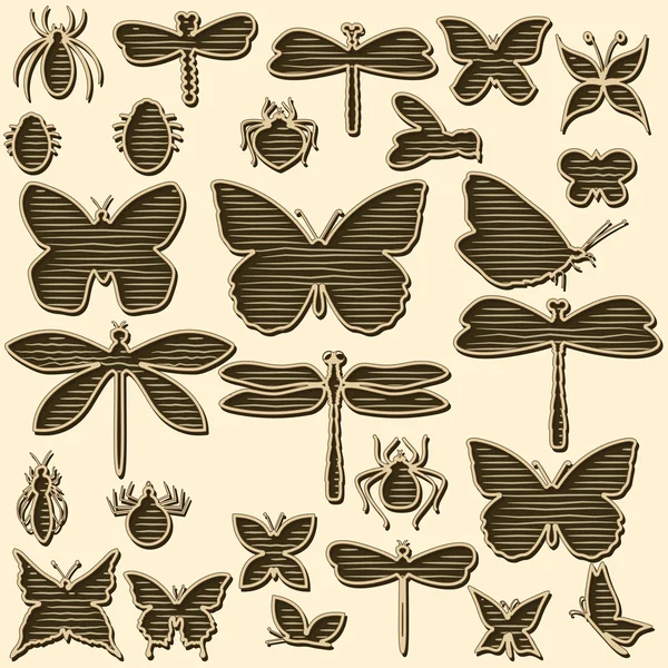 Ensemble d'insectes stylisés pour décorer votre travail — Image vectorielle