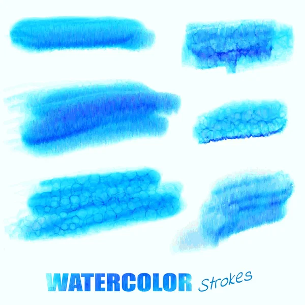 Watercolor blue swatches — Stock Vector