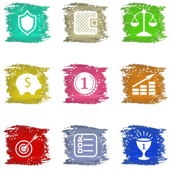 Colorful grungy icons set — Stock Vector