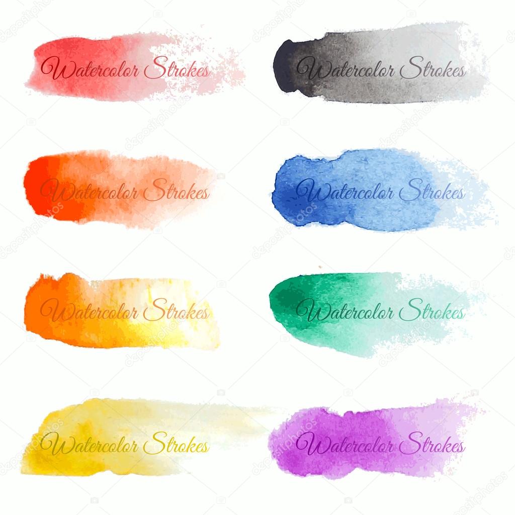 Set of colorful brush strokes