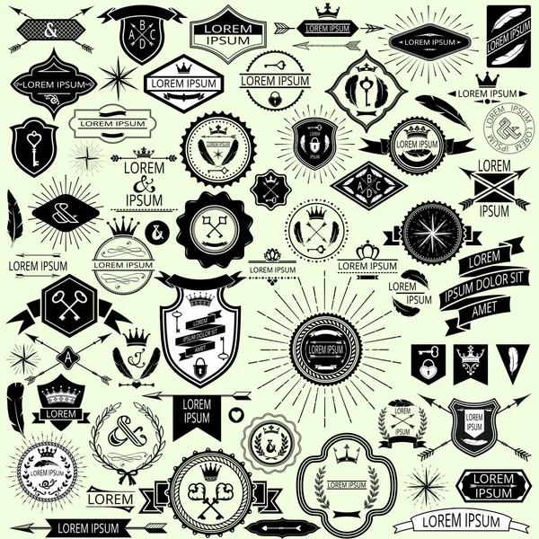 Колекція векторних вінтажних етикеток та марок для дизайну Ліцензійні Стокові Ілюстрації