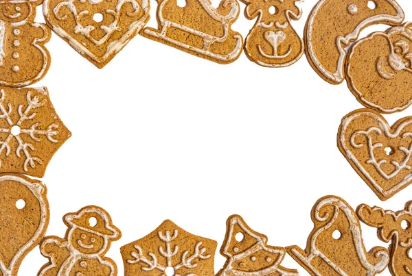 Gingerbread Cookie Winter Figures Close — Stock Photo, Image