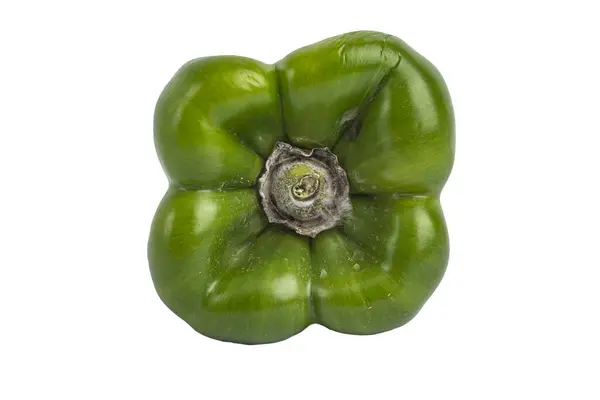 Green Peppers Paprika White Background Top View — Stock Photo, Image