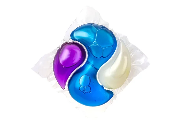 Capsules Colored Washing Gel White Background High Quality Photo — Stock fotografie