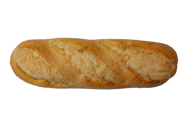 Pâine Proaspăt Coaptă Izolată Fundal Alb Vedere Sus Fotografie Înaltă — Fotografie, imagine de stoc