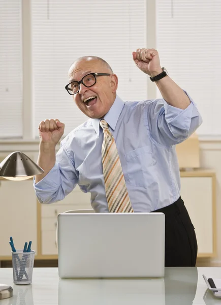 Excited Man on Laptop — Stock Photo, Image