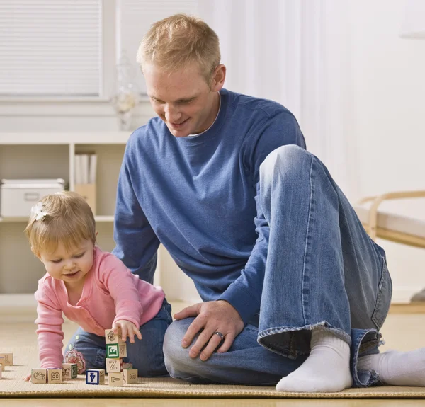 Man Playing with Daughter — Stock Photo, Image
