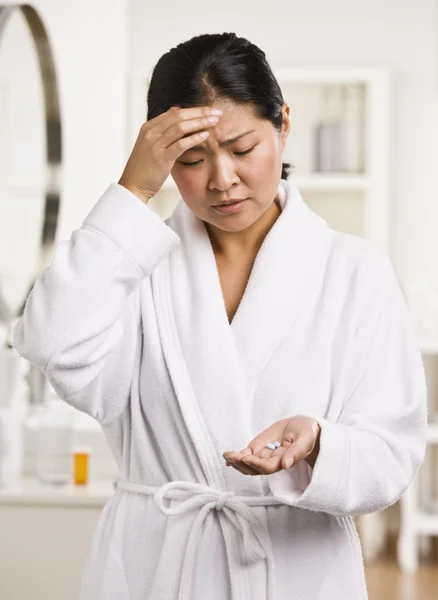 Woman with Headache — Stock Photo, Image