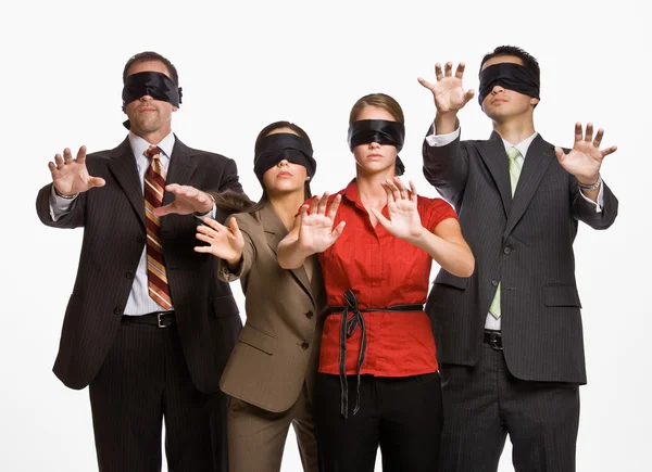 Business in blindfolds — Stock Photo, Image