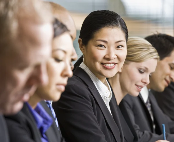 Businesswoman at Meeting Smiling — Stock Photo, Image