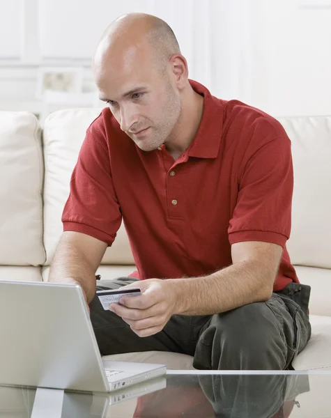 Young Man with Laptop — Stock Photo, Image