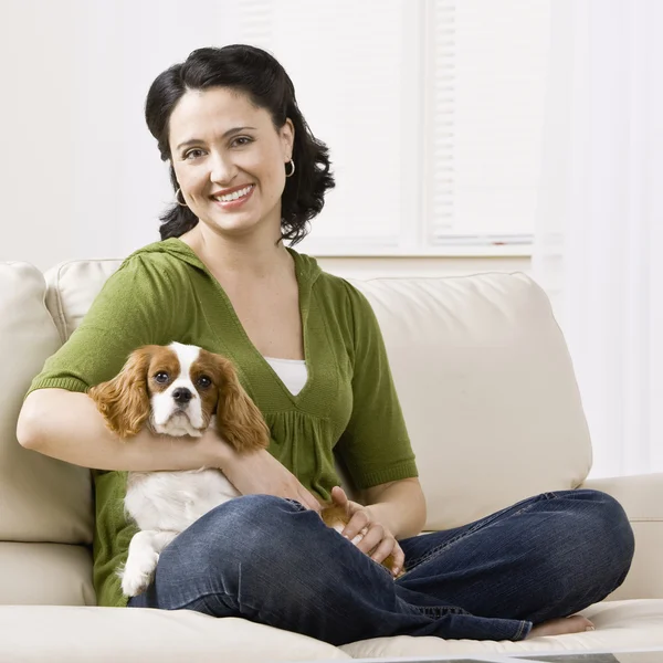 Adult Woman with Puppy — Stock Photo, Image